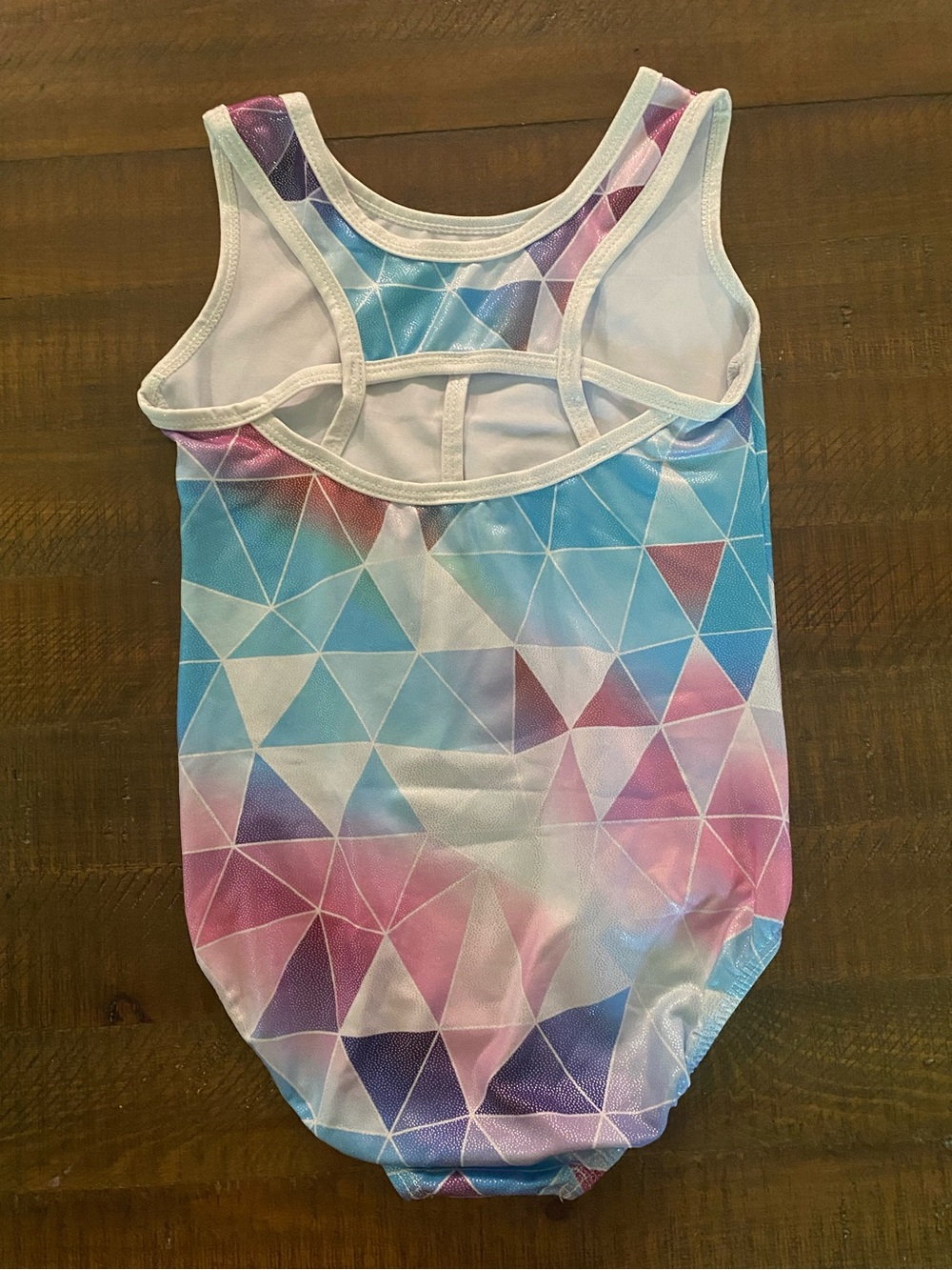 Girls' Pastel Geometric Gymnastics Leotard - Picture 2 of 3